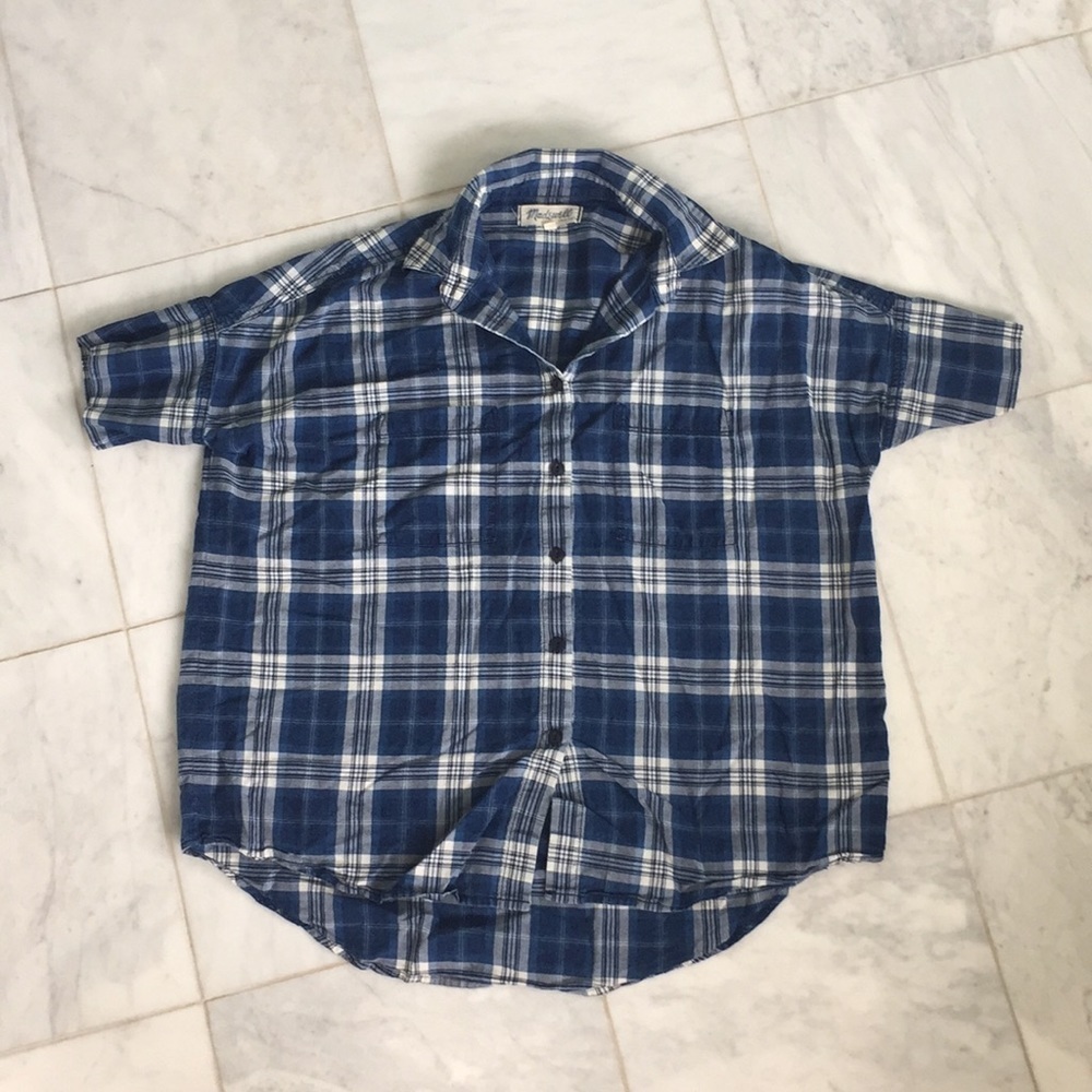 Madewell Courier Popover Plaid Shirt Size XS Western Rural Cowboycore Prairie
